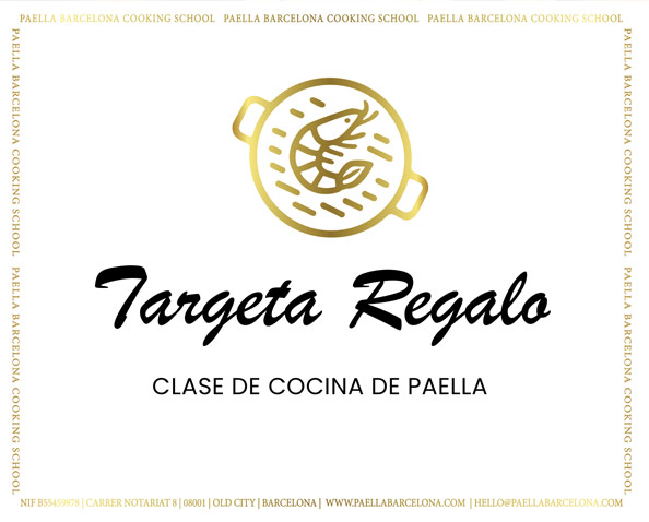 Gift card for a paella cooking course or workshop in Barcelona